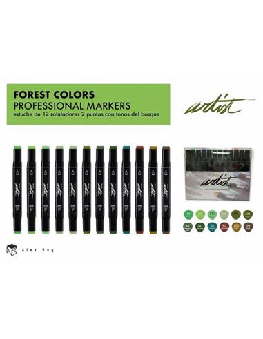 ESTUCHE GAMA ARTIST 12 FOREST AB-0716