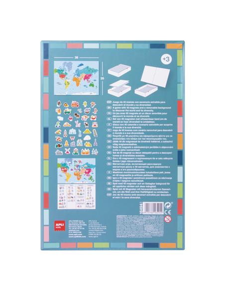 CAJA MAGNETICO MAPA MUNDI 40U 16494