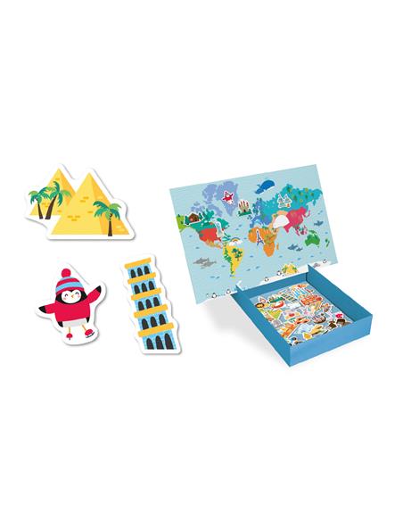 CAJA MAGNETICO MAPA MUNDI 40U 16494