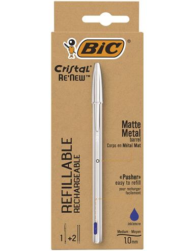 BOLIGRAFO BIC RENEW + 2 REC. BIC AZUL
