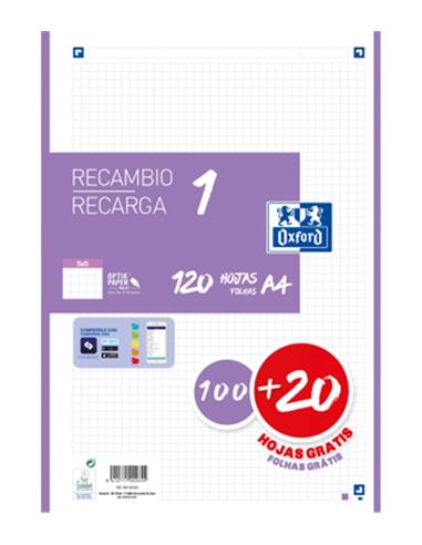 RECAMBIO OXFORD A4 100+20 H 400158164 LILA