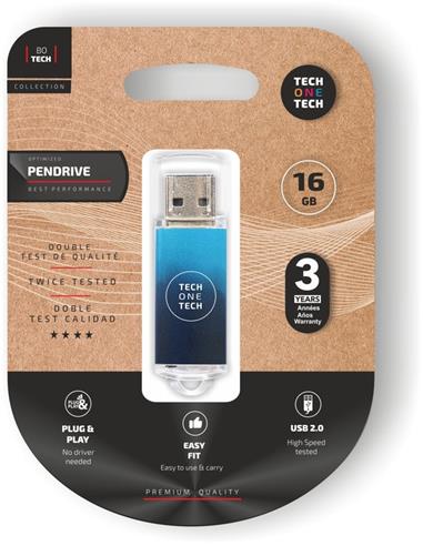 MEMORIA USB 16 GB. NE/AZ TEC4603-16