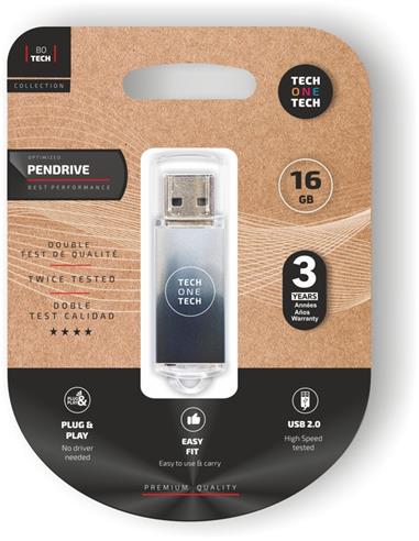 MEMORIA USB 16 GB. NE/GR TEC4604-16