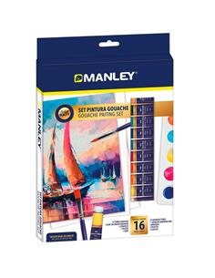 SET GOUACHE 16 PZAS MANLEY MGH00100