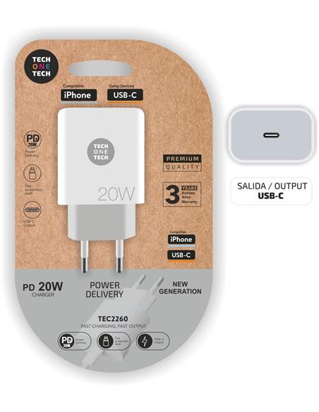 CARGADOR PD 20W ULTRARAPIDO TEC2260