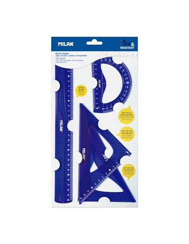 ESTUCHE 4 REGLAS MILAN 359801 AZUL