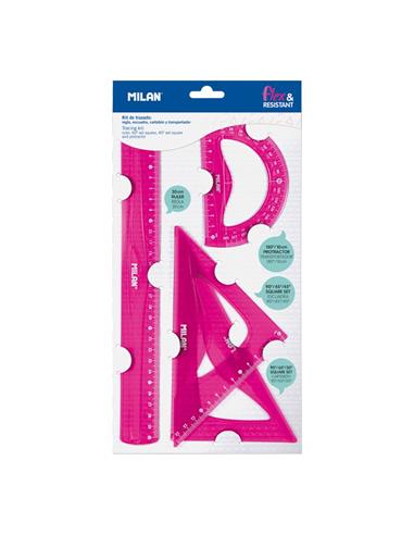 ESTUCHE 4 REGLAS MILAN 359801P  ROSA