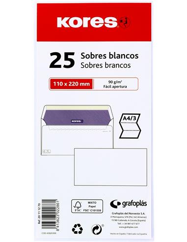 PAQUETE 25 SOBRES 115x225 GRAFOPLAS