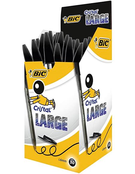 BOLIGRAFO BIC CRISTAL 1.6MM LARGE NEGRO