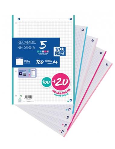 RECAMBIO OXF. A4 100+20H 5C PA 400146851