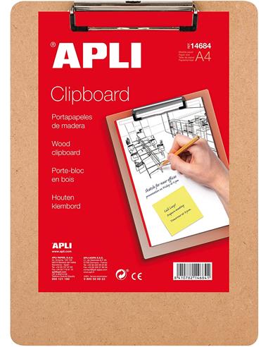 PORTANOTAS APLI  A4 MADERA 14684